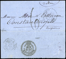 O LE FULTON. Lettre Manuscrite Frappée Du CàD De PARIS (60) Du 31 Octobre 1870 à Destination De CONSTANTINOPLE - TURQUIE - Guerre De 1870