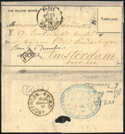 O LE VILLE D'ORLEANS. Gazette Des Absents N°10, Timbre Absent, Frappée Du CàD De PARIS Du 23 Novembre 1870 à Destination - Guerre De 1870