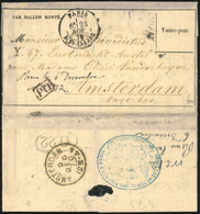 O LE VILLE D'ORLEANS. Gazette Des Absents N°10, Timbre Absent, Frappée Du CàD De PARIS Du 23 Novembre 1870 à Destination - Krieg 1870