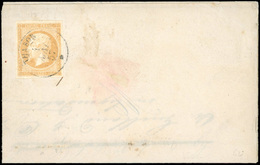 O N°13A, 10c. Bistre, TYpe I, Obl. THABOR Du 1er Mai 1857 S/lettre De CONSTANTINOPLE Du 21 Mars 1857. Cachet Partiel D'a - Correo Marítimo