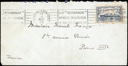 O N°299, 1F.50 Bleu Normandie, Obl. S/lettre Frappée De La Flamme ''S/S NORMANDIE - VOYAGE INAUGURAL LE HAVRE - 29 MAI 3 - Autres & Non Classés