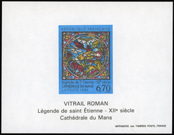 ** N°2859, 6F.70 Vitrail De La Cathédrale Du Mans. Bloc ND Avec Gomme. SUP. - Autres & Non Classés