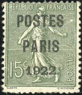 (*) N°31, 15c. Vert-olive. POSTES PARIS 1922. TB. - Autres & Non Classés
