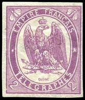 * N°4, 2F. Violet. Forte Charnière Sinon TB. - Télégraphes Et Téléphones