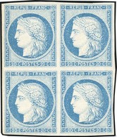 * N°12, 20c. Bleu. Bloc De 4. Les 2 Timbres Supérieurs **. SUP. - Autres & Non Classés