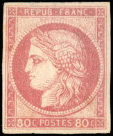 * N°21, 80c. Rose Foncé. Petite Tache Au Verso. TB. - Autres & Non Classés