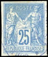 O N°35, 25c. Bleu. 4 Belles Marges. SUP. - Autres & Non Classés