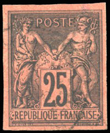 O N°43, 25c. Noir S/rouge. 4 Belles Marges. Obl. Très Légère. SUP. - Otros & Sin Clasificación