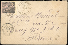 O N°54, 25c. Noir Sur Rose Obl. Sur Lettre Frappée Du CàD De MARTINIQUE - TRINITE Du 16 JUIN 1891 à Destination De PARIS - Autres & Non Classés