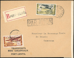 O N°1419, 2 Valeurs. Obl. Sur Lettre Frappée Du CàD De PORT GENTIL Du 15 Septembre 1942 à Destination De DOUALA (CAMEROU - Otros & Sin Clasificación