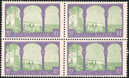 ** N°85b, 20F. Violet Et Vert S/gris-lilas. Arbre Coupé Dans Bloc De 4. TB. - Autres & Non Classés