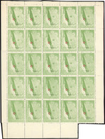 ** N°363A, +9Fr. Sur 1Fr. Vert Et Rouge. Feuille De 25. R. SUP. - Otros & Sin Clasificación