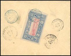 O N°15, 50c. Bleu Et Rose Obl. Au Verso D'une Lettre Frappée Du CàD De DJIBOUTI Du 12 NOVEMBRE 1898 à Destination De CRE - Autres & Non Classés