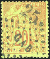 (*) N°3A, 25 Sur 20c. Brique Sur Vert. 2 Dents Courtes. TB. RR. - Otros & Sin Clasificación