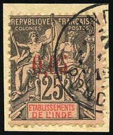 O N°20, 0.05 S/25c. Noir S/rose. Obl. S/petit Fragment. TB. - Autres & Non Classés