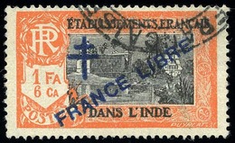 O N°162a, 1Fa. 6 A. Surcharge Bleue. Obl. SUP. - Autres & Non Classés