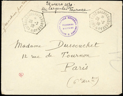 O Lettre Du 24 Mars 1930 ''Au Large De TOURANE'', Frappée Du Cachet Bleu ''DIVISION NAVALE EXTREME-ORIENT - FRANCHISE MI - Otros & Sin Clasificación