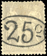 * N°25, 25c. S. 3c. Gris. Ellypse. Coin Très Abimé. R. B. - Otros & Sin Clasificación