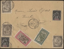 O N°28x 2, + 64 X 2 + 65 Et 97/98. 7 Valeurs Obl. CàD 74 MADAGASCAR 18 Août 1911 S/lettre à Destination De La SUISSE CàD - Otros & Sin Clasificación