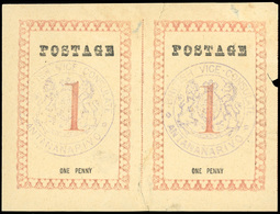 (*) N°21, 1d. Rose. Paire. Cachet ''BRITISH VICE-CONSULATE ANTANANARIVO'' En Violet. Sans Point Après ''POSTAGE'' Et ''P - Autres & Non Classés