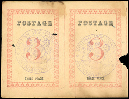 (*) N°23, 3d. Rose. Paire. Cachet ''BRITISH VICE-CONSULATE ANTANANARIVO'' En Violet. Sans Point Après ''POSTAGE'' Et ''P - Autres & Non Classés