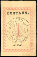 (*) N°30, 1d. Rose. Cachet ''BRITISH CONSULAR MAIL ANTANANARIVO'' En Noir. Point Après ''POSTAGE'' Et ''PENCE''. (SG#21  - Otros & Sin Clasificación