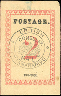 (*) N°32, 2d. Rose. Cachet ''BRITISH CONSULAR MAIL ANTANANARIVO'' En Noir. Point Après ''POSTAGE'' Et ''PENCE''. (SG#23  - Otros & Sin Clasificación