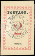 (*) N°32, 2d. Rose. Cachet ''BRITISH CONSULAR MAIL ANTANANARIVO'' En Noir. Point Après ''POSTAGE'' Et ''PENCE''. (SG#23  - Otros & Sin Clasificación