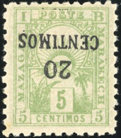 * N°52, 20c. Sur 5c. Vert. Surcharge Renversée. TB. - Otros & Sin Clasificación