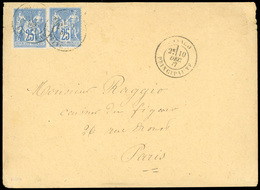 O N°79, 25c. Bleu. Obl. Sur Lettre Frappée Du CàD De MONACO Du 10 Décembre 1877 à Destination De PARIS. Arrivée Le 12 Dé - Autres & Non Classés