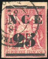 O N°45, 25 S/35c. Violet-noir S/jaune, Coin De Feuille + 25 S/75c. Rose. Obl. TB. - Autres & Non Classés