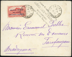 O N°1, 50c. Rouge Surcharge ''ROLAND GARROS'' Obl. S/lettre Frappée Du Grand Cachet ''Première Liaison Aéropostale Réuni - Autres & Non Classés