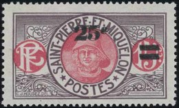 ** N°118a, 25c. S/15c. Violet-brun Et Rose. Double Surcharge. SUP. - Otros & Sin Clasificación