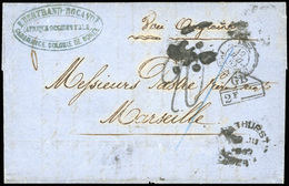 O Lettre De CARABANE, En CASAMANCE, Du 11 Juin 1862 à Destination De MARSEILLE, Par Voie Anglaise. Taxe Manuscrite à 20d - Otros & Sin Clasificación