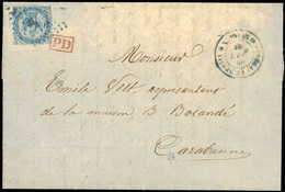 O N°4, Timbre De Colonies Générales N°4. 20c. Bleu Obl. ''GOR'' En Noir S/lettre Frappée Du CàD ''SENEGAL ET DEPENDANCES - Autres & Non Classés