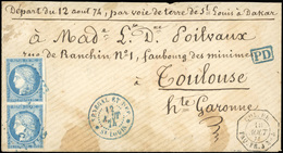 O N°23, Timbre De Colonies Générales N°23 X 2. Paire Verticale Obl. ''SNG'' En Bleu S/lettre Frappée Du CàD ''SEGENAL ET - Otros & Sin Clasificación