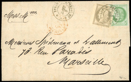 O N°1720, Timbres De Colonies Générales N°17 + 20. 5c. Vert S/azuré + 30c. Brun Obl. S/lettre Frappée Du CàD ''SENEGAL E - Autres & Non Classés