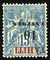 * N°33a + 33b + 33, 10c. S/15c. Bleu. 1 Exemplaire Surch. Renversée, 1 Avec Surch. Double, 1 Obl. Et 1 Surch. Partielle. - Otros & Sin Clasificación