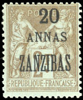 * N°30b, 20a S. 2Fr. Erreur De Surcharge '' ZANZIBAS''. SUP. - Otros & Sin Clasificación