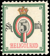 * N°19a, 5m. Dentelé 11 1/2. (SG#19a- C.1400£). R.R. SUP. - Heligoland (1867-1890)