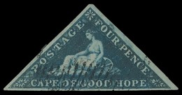 O N°2, 4 P. Bleu (SG 2). TB. - Cap De Bonne Espérance (1853-1904)