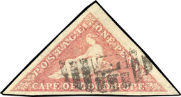 O N°3, 1p. Rose. 1 Très Grande Marge. Obl. Ovale. SG#5a. SUP. - Cap De Bonne Espérance (1853-1904)