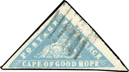 O N°13, 4p. Bleu Pâle. Papier Vergé. Très Grandes Marges. Cachet De Graham En Noir. Obl. Légère. SG#14. SUP. - Cap De Bonne Espérance (1853-1904)