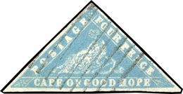 O N°13, 4p. Bleu Très Pâle. Papier Vergé. Cachet Triangulaire CGH En Noir. Obl. Légère. SG#14b. SUP. - Cap De Bonne Espérance (1853-1904)