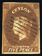 O N°4, 5p. Brun. Nuance Très Foncée (SG 5). TB. - Ceylon (...-1947)