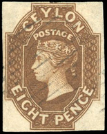 O N°6, 8p. Brun. (SG#7 - 8d. Brown - C.1500£). Obl. SUP. - Ceylon (...-1947)