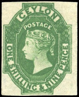 * N°10, 1/9s. Vert-foncé. (SG#11 - 1s.9d. Green - C.800£). SUP. - Ceilán (...-1947)