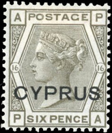 * N°5, 6p. Gris-olive. (SG#5- C.500£). TB. - Chipre (...-1960)