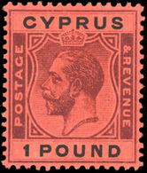 * N°105, 1£. Violet Et Noir S. Rouge. (SG#102- C.300£). TB. - Chipre (...-1960)