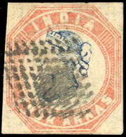 O N°5, 4a. Bleu Et Rouge. Tête Die II. Cadre Die I. (SG#19- C.700£). SUP. - Otros & Sin Clasificación